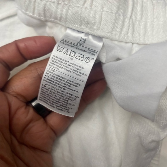 High-Waisted Straight Cropped Plus-Size Linen-Blend Pants XXL Loose fit - Picture 9 of 9